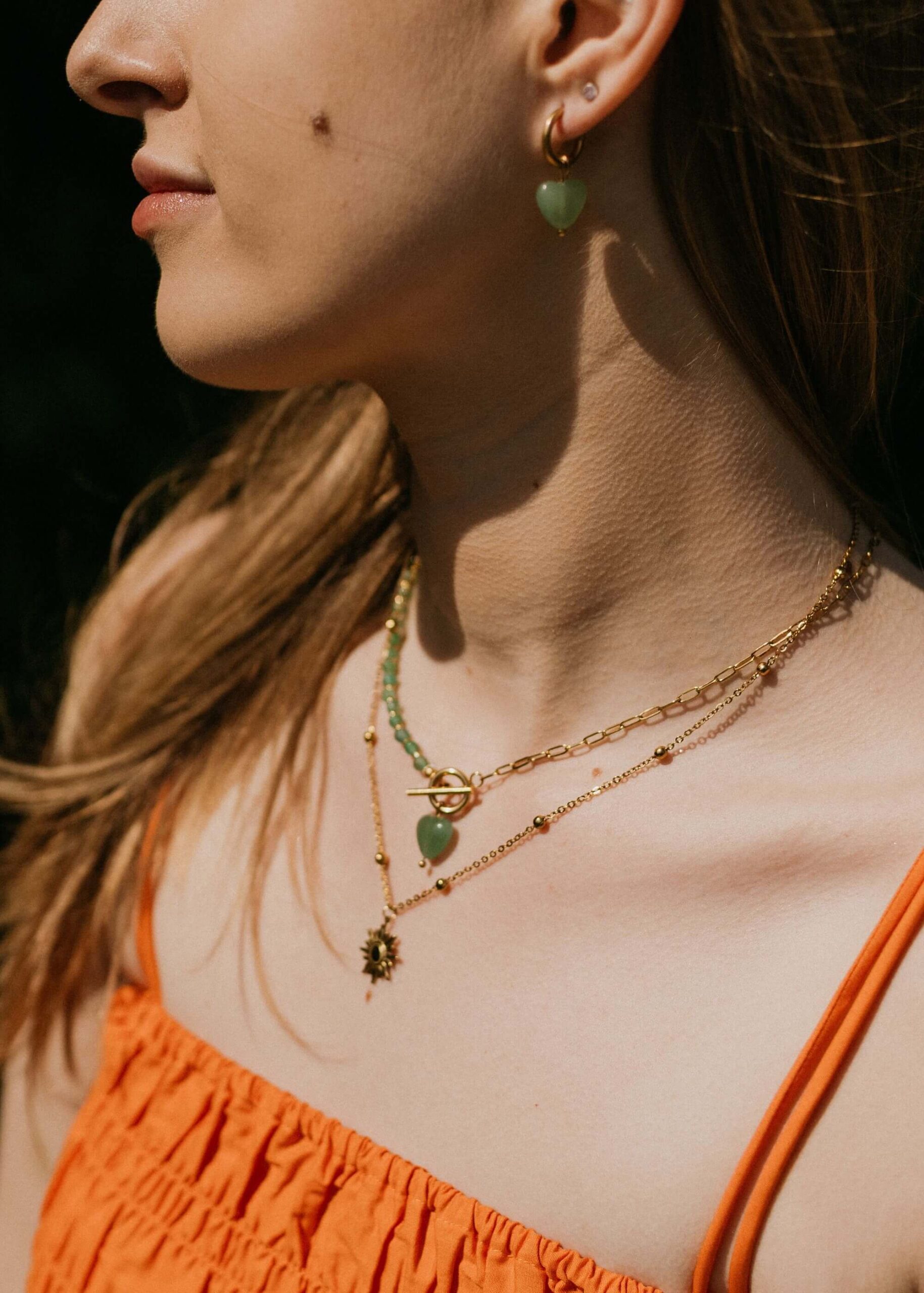 zielony kolczyki z kamieniem naturalnym awenturynem