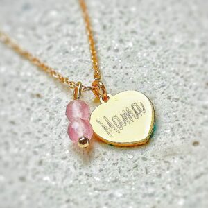 Personalizowany naszyjnik dla mamy z grawerem – ilość kamieni w naszyjniku to ilość dzieci