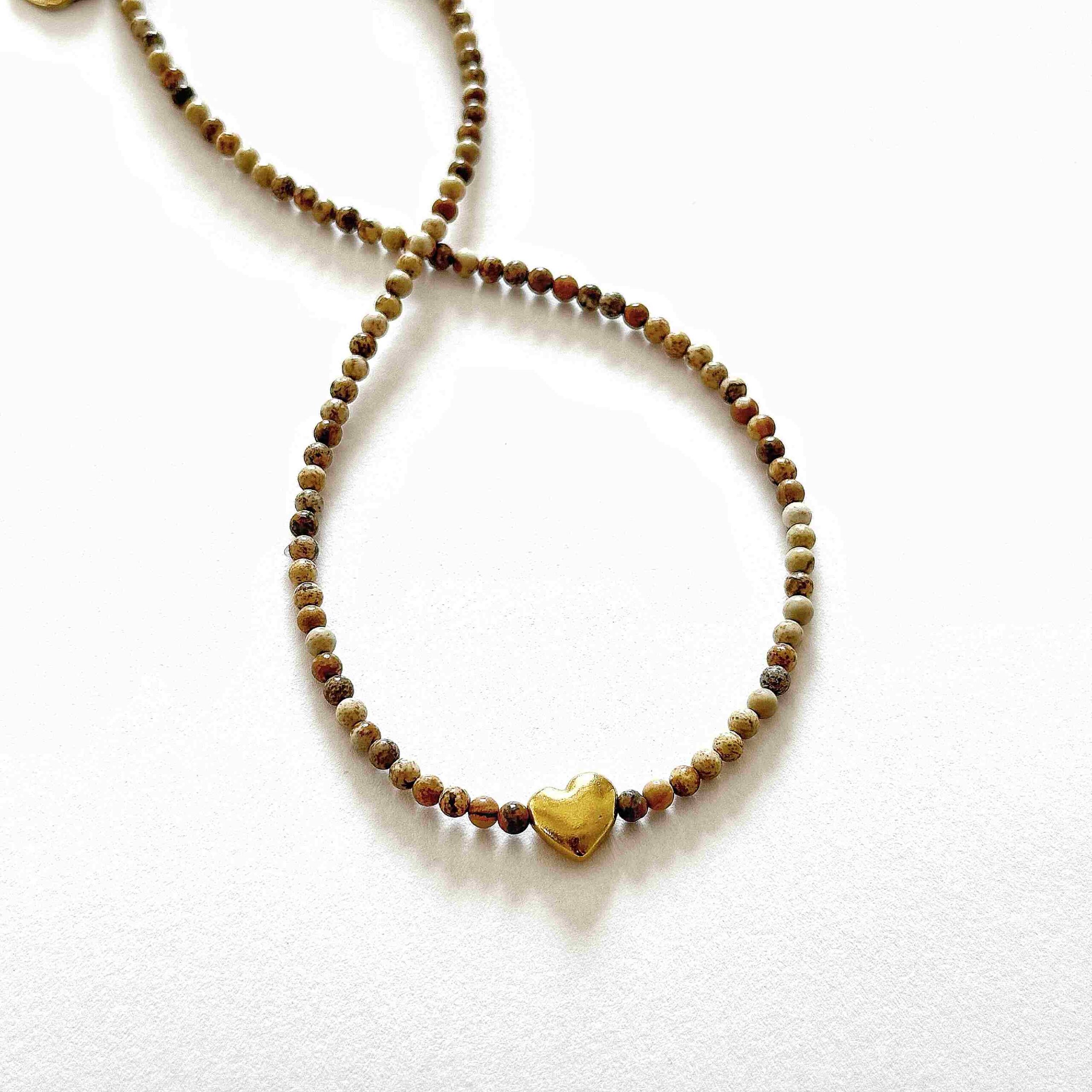 naszyjnik z kamieni naturalnych w neutralnych odcieniach bezowy naszyjnik