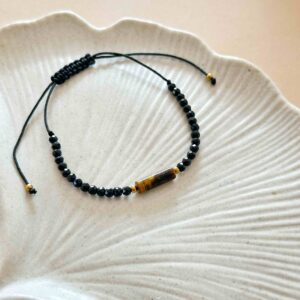 Bransoletka z czarnym turmalinem i tygrysim okiem