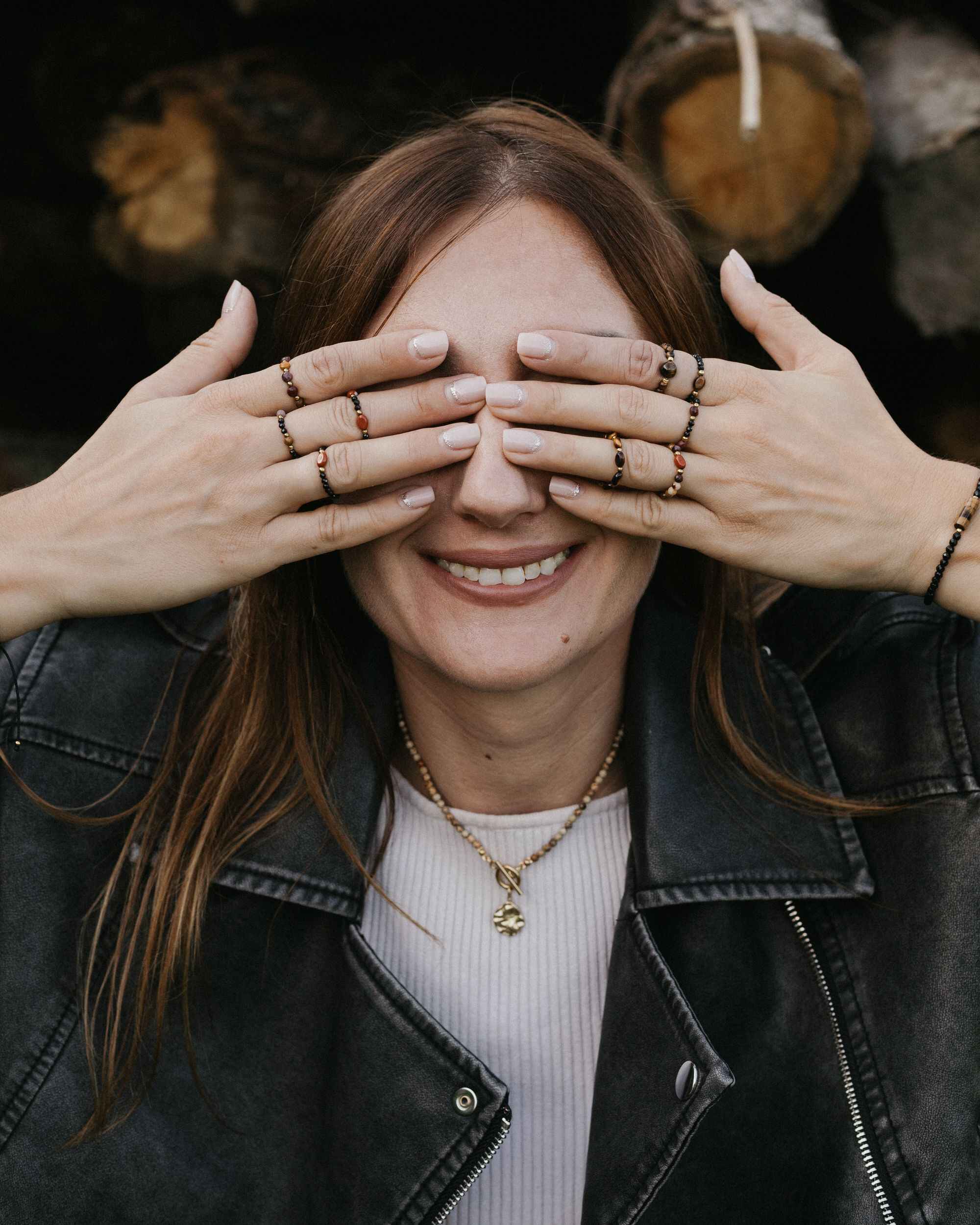 jesienny naszyjnik bezowy naszyjnik naszyjnik z kamieni naturalnych