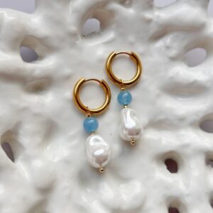 Kolczyki Laguna z naturalną perłą hodowlaną